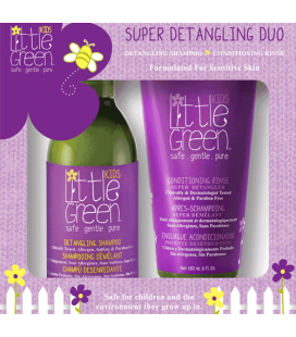 Little Green Cares Kids - Super Detangling Duo - Shampoo Districante, Balsamo Super Districante - Ipoallergenico